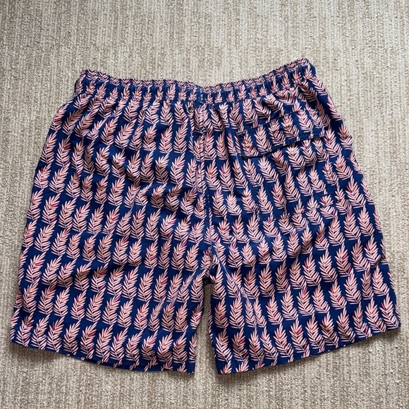 Tom & Teddy Men’s XL Lined Swim Trunks Navy Pink Polyester Beach Shorts - Picture 12 of 16